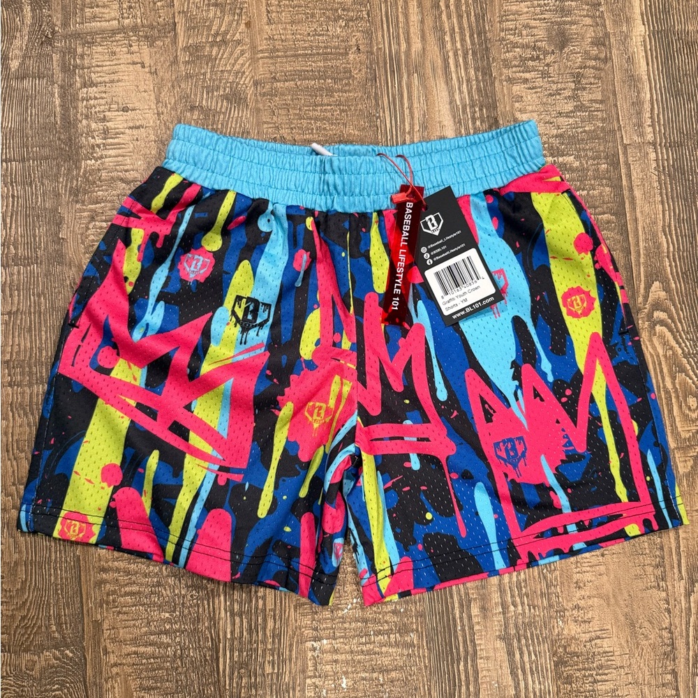 Baseball Lifestyle 101 Crown Graffiti Shorts - Brand new with tags!